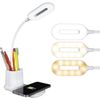 Organizer LED Desk Lamp with Wireless Charging - 3 Color Temperatures, Dimmable 