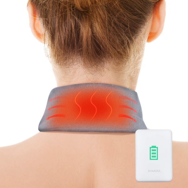 Neck Heating Pad, AKASO Heated Neck Wrap for Neck Pain Relief, Electric Heating Pad with 5000mAh Power Bank, Cordless Thermal Neck Brace with Auto Shut Off for Stiffness Relief