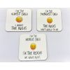 Youngest, Middle and Oldest Sibling, Child, Wooden Coaster Set