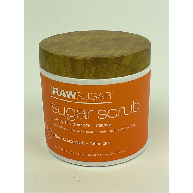 Raw Sugar Scrub Face Body Exfoliate Smooth Revive Coconut Mango 15oz NEW