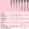 Mylee Brush For Gel Nail Art & Polish Application, 7 Designs, Oval, Angled, Ombre, Fine, Professional Quality Manicure Painting Tool, Liner Drawing Pen, for Home & Salon Use