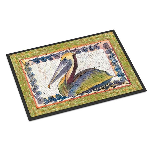 Caroline's Treasures 8057-MAT Pelican Doormat 18x27 Front Door Mat Indoor Outdoor Rugs for Entryway, Non Slip Washable Low Pile, 18H X 27W