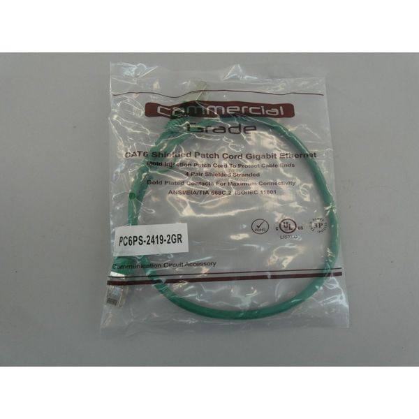 Primus PC6PS-2419-2GR CAT6 Shielded Patch Cord Gigabit Ethernet Green - NEW S...
