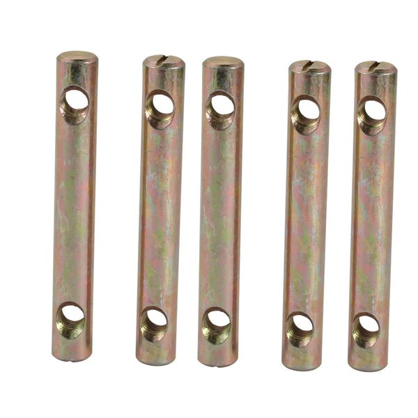 Sourcingmap 5pcs M8x90mm Dual Hole Zinc Plated Iron Slotted Drive Cross Dowel Barrel Nut