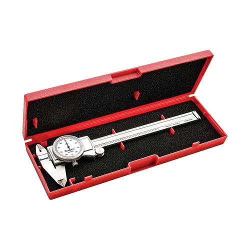 Starrett Dial Caliper with Adjustable Bezel, Precision Measurement Tool for Machinists, Hardened Stainless Steel - 0-6" Range, 0.001" Graduations, Durable Multifunction Caliper - 3202-6