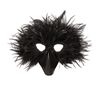 BLACK BIRD FEATHER MASK FOR FANCY DRESS ACCESSORY