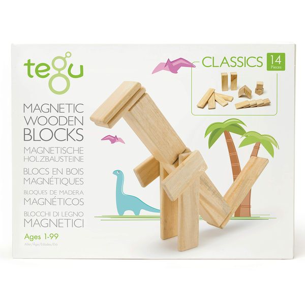 14 Piece Tegu Magnetic Wooden Block Set Natural