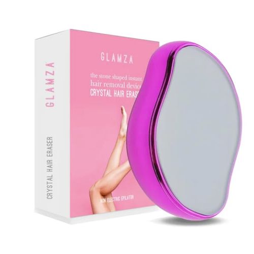 Glamza Crystal Hair Eraser Stone | Fast Effective Magic Crystal Hair Remover for Women & Men (Pink)