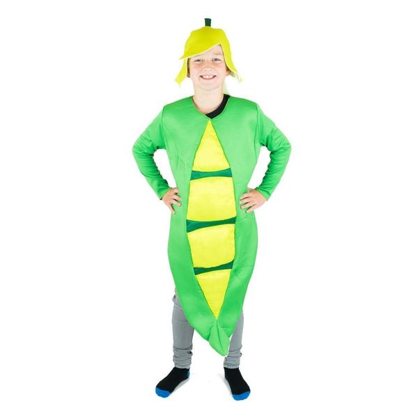 Bodysocks Fancy Dress Green Garden Pea Pod Costume for Kids (Age 6+)