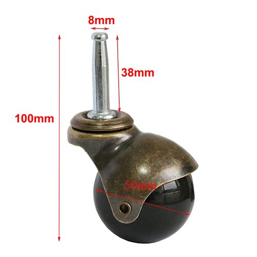 Antique Furniture Caster Wheels, 1.5 inch Ball Casters Plate Casters, Vintage Swivel Caster Ball Wheels with Top Mounting Plate for Sofa Chair Cabinet Furniture Bench