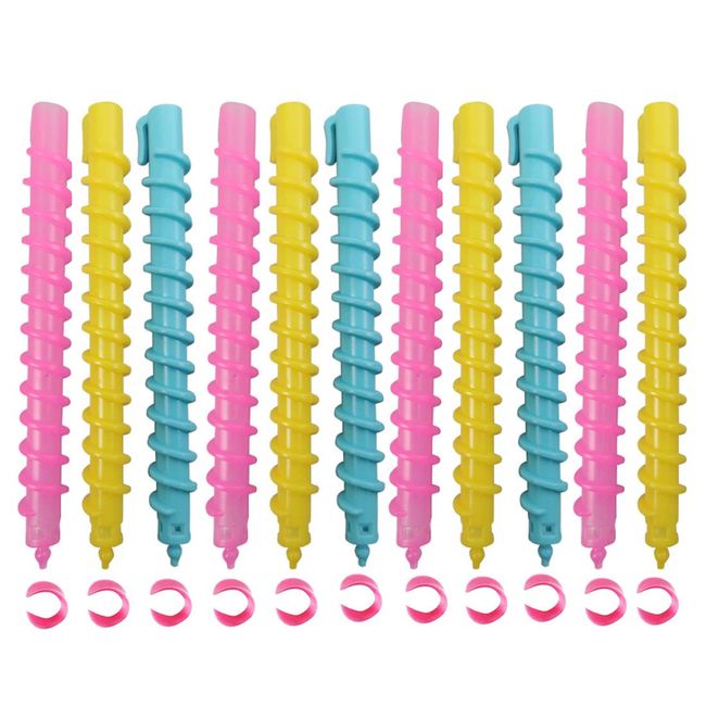 VASANA 18 Pieces Spiral Hair Perm Rods Spiral Rod Plastic Long Barber Hairdressing Styling Curling Perm Rod Hair Rollers for Women Girls Salon Tools (7.3 Inch)