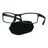 SA106 Collapsible Rectangular Plastic Folding Clear Lens Reading Glasses Green 1.75
