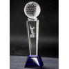 Longridge Crystal Golf Trophy with Golf Ball - Clear, 180 mm