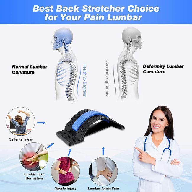 Back Stretcher for Lower Back Pain Relief, Multi-Level Lumbar Support -  Fulfillment Center