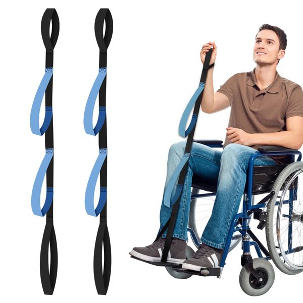 TALALAAZM 2Pcs Leg Lifter Mobility Aid for Bed, 37'' Disability Hip Replacement Recovery Aids for Home, Leg Tight Lifter Mobility Aids for Elderly Disabled Stroke Knee and Hip Replacement