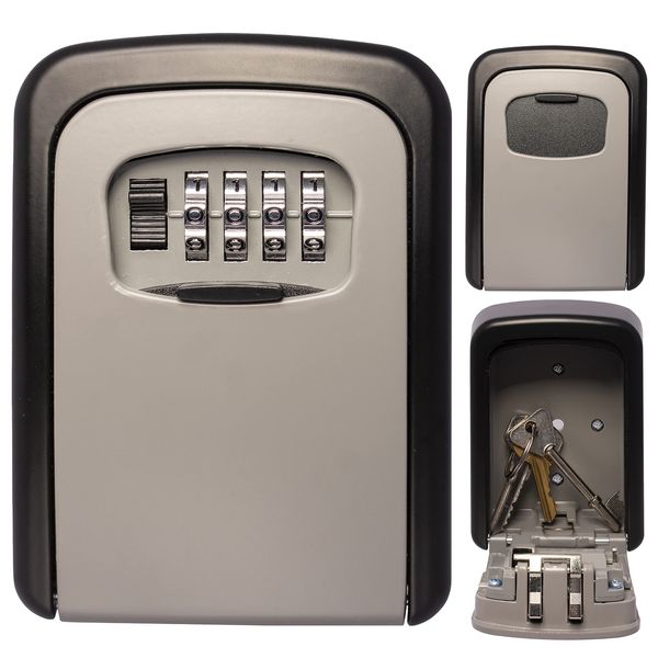 Medium Size Wall Mounted Key Safe 4 Wheel Combination Key Lock Box Outdoor Key Box Wall Mounted
