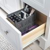 Simplify Stackable Organizer Bin with Adjustable Dividers, 3 Compartment Storage Basket, Good for Office, Home & Dorm, Polypropylene (PP), Grey
