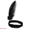 Roaring 20's Black Sequined Showgirl Flapper Headband with Feather