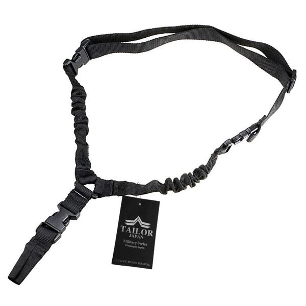 [TAILOR JAPAN] Survival Game Sling One Point Support Tactical Sling Belt One-Touch Detachable (Black)