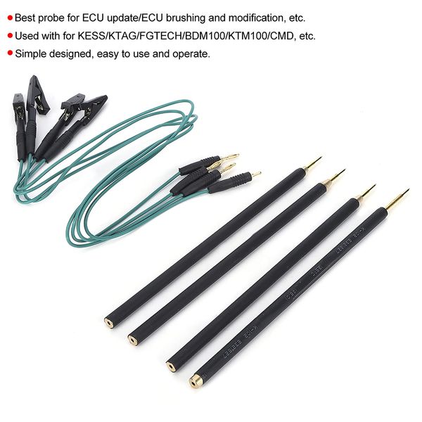 KIMISS ECU Program, 4pcs/set LED Probe Pens BDM Frame Pins with Connection Cable Replacement for KTAG/KESS ECU Board