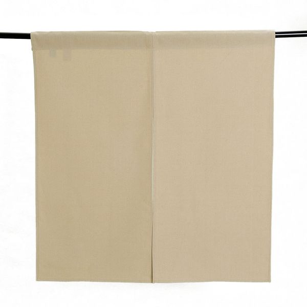 Kuai Noren Noren, Width 33.5 inches (85 cm), Length 35.4 inches (90 cm), Blindfold, Long, Kitchen, Living Room, Interior, Heat Shield, Room Divider, Restaurant Curtain, Stylish, Solid, Simple, Beige