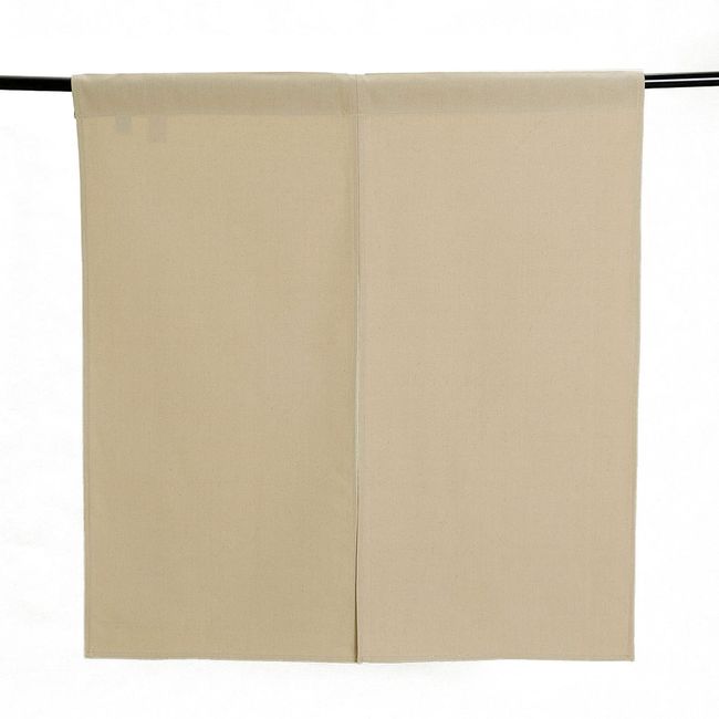 Kuai Noren Noren, Width 33.5 inches (85 cm), Length 35.4 inches (90 cm), Blindfold, Long, Kitchen, Living Room, Interior, Heat Shield, Room Divider, Restaurant Curtain, Stylish, Solid, Simple, Beige