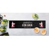 Artylicious Personalised SMALL Gin Bar Runner Mat - Pink Gin Black Brick home bar mat