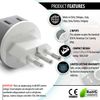 OREI Italy, Uruguay Travel Plug Adapter - 2 USA Inputs - 3 Pack - Type L
