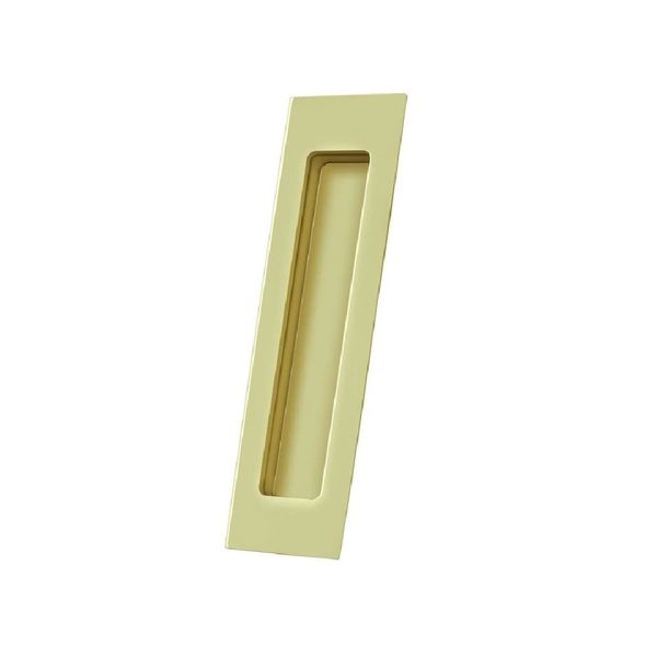 Deltana FP7178U3 7" Height Pocket Door Rectangular Flush Pull Polished Brass