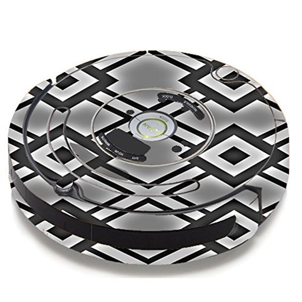 Skin Decal Vinyl Wrap for iRobot Roomba 650 655 Vacuum/Diamond Grey Pattern