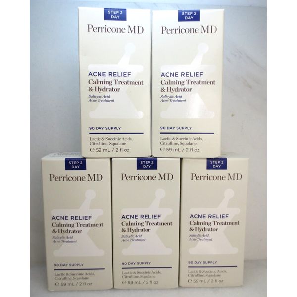 PERRICONE MD ACNE CALMING TREATMENT & HYDRATOR 2 OZ LOT OF 5 EXP: 07/2025