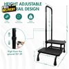 2 Step Stool with Handle for Elderly Heavy Duty Medical Step Stool with Adjust..
