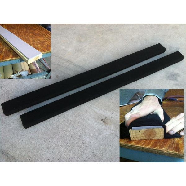 (2) 8' Long Marine Carpet BLACK Bunk Boards w/PADDING