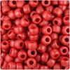 BeadTin Red Matte 9mm Barrel Pony Beads (500pcs)