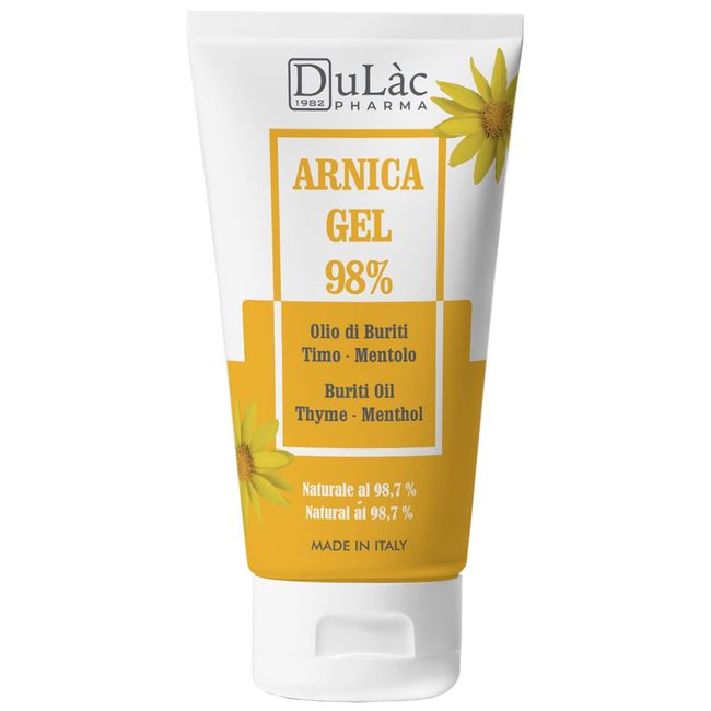 Dulàc Arnika Gel Extra Stark und Hochkonzentriert (98% Arnica Montana), Schnelle Wirkung - Kühl Muskelkater Gel zur Muskelentspannung - Natürliche Formel und Dermatologisch getestet - 50 ml