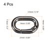 sourcing map Spring Oval Ring, 4Pcs 1.93 Inch Round Spring Snap Clip Trigger Spring Keyring Buckle for Bags Purses Keychain, Dark Grey