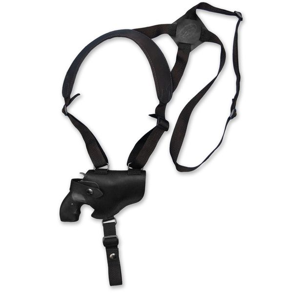 Barsony Black Leather Cross Harness Shoulder Holster for EAA WINDICATOR Right