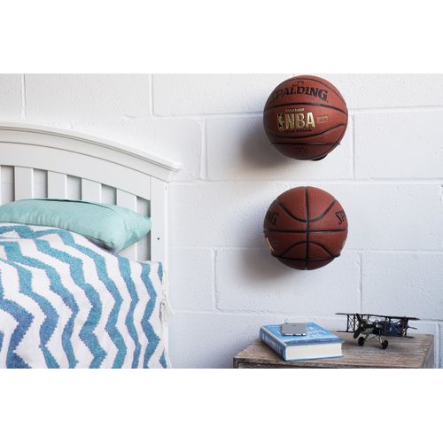 Wallniture Sporta Wall Mounted Sports Ball Holder Display Storage Steel Black