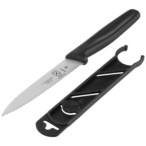 Mercer Culinary Mercer Pointed Tip Wavy Bar Knife, 4 Edge, Black M33931B, One Size, Multi