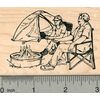 Campsite Rubber Stamp, Tent Camping Scene