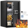 Single Door 4.0 cu.ft Safe Box with Key Lock Password & Fingerprint Black