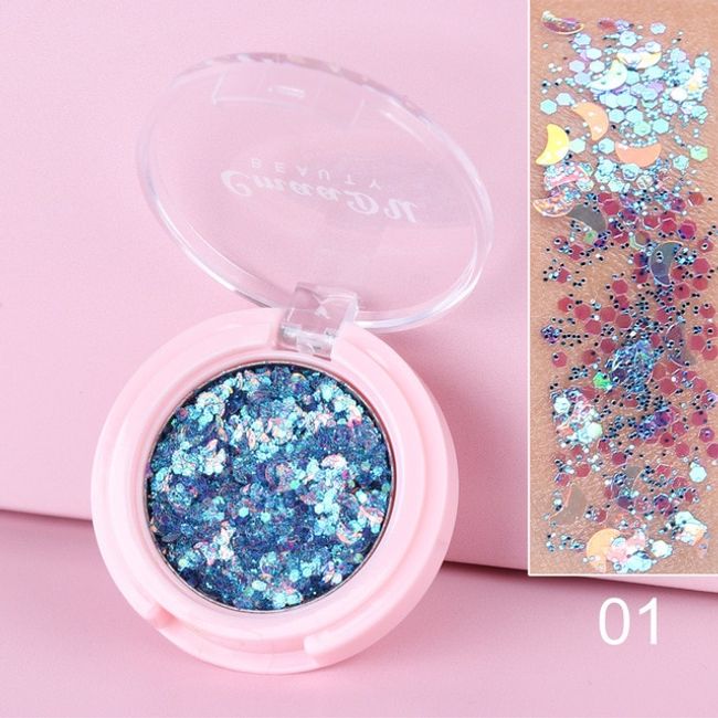 Mermaid Glitter Shadow Gel Shine Makeup Shadow Palette Face Lip Body Shiny Sequin Gel Aurora Star Shadow 1 Piece