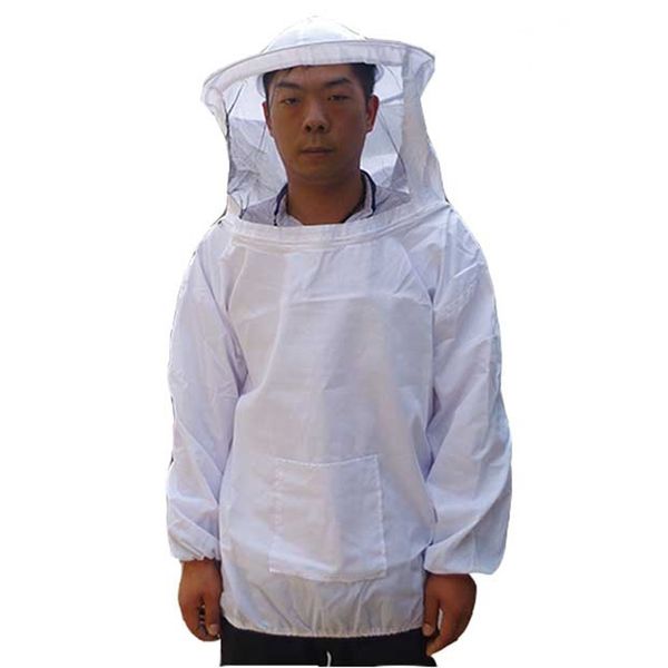 Iron Wall Protective Suit for Beekeeping, Pest Control, Insect Repellent, Face Net Included (White), white