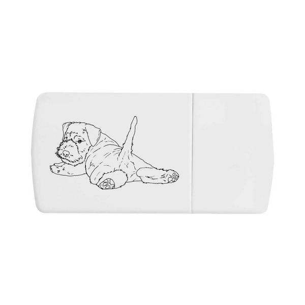 'Schnauzer Puppy Relaxing' Pill Box with Tablet Splitter (PI00029883)