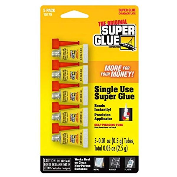 Super Glue 15175 Mini Single Use Tubes 5-Pack