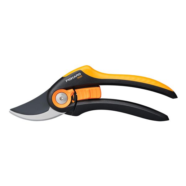 Fiskars Bypass Garden Pruners, Plus SmartFit, P541, For fresh branches and twigs, Non-stick coated, Stainless steel blades, Length: 20.1 cm, Black/Orange, 1057169