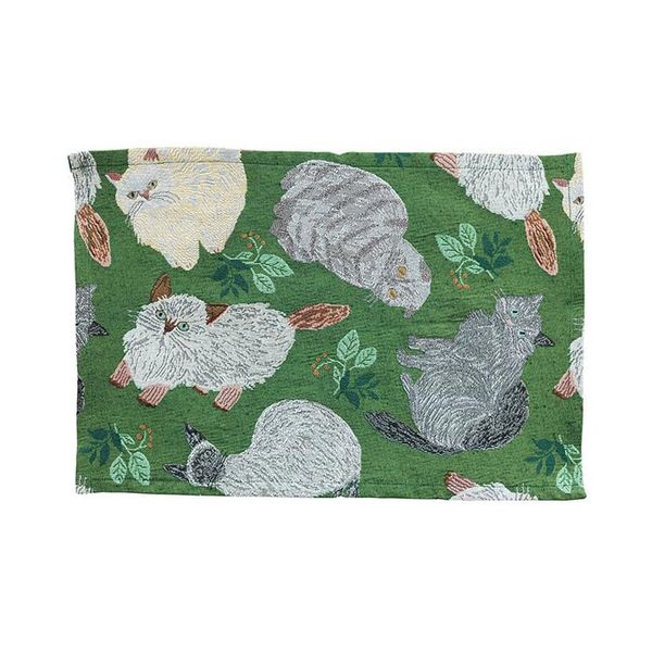 Miyuki Matsuo Placemat Floral (Cat&Leaf Green)