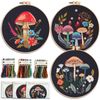 Myfelicity Embroidery Kit with Mushroom Patterns, 3 Hoops, Fabric, Threads, Needles, Instructions (Colourful)