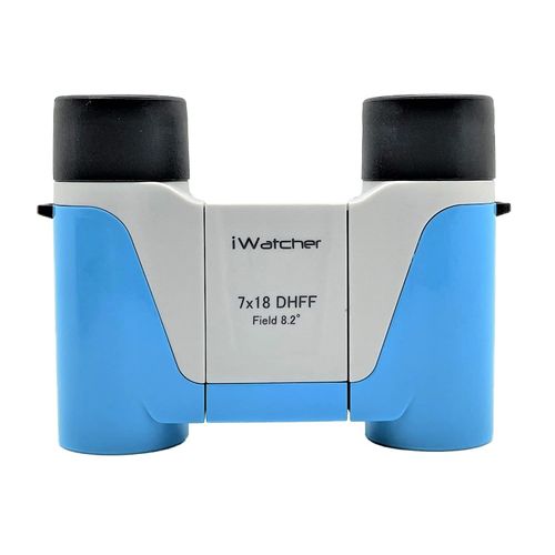 iWatcher 7 x 18DHFF Binoculars, No Focus Required! Just Peeking Out! Recommended Activity Goods with Strap (Blue)
