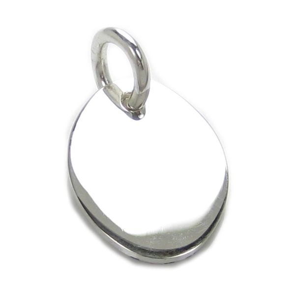 Oval Engravable Disc sterling silver charm .925 x1 discs charms pendants